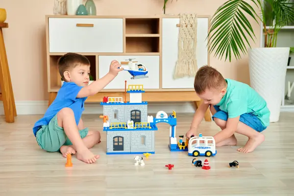 Kids playing with toys