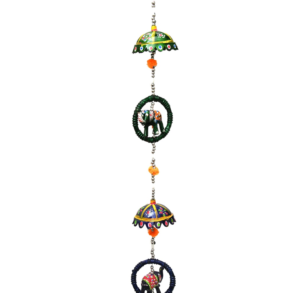 Handcrafted Elephant-Chatri Door Hanging (Set of 2)
