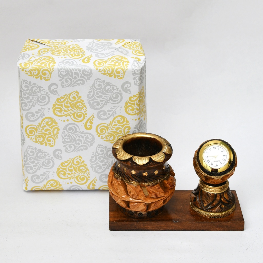 Wooden Mataka Shape Pen Holder