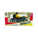 Plastic Metal Miniature Toy Motorcycle with Handle Bars, Free Rolling Wheels, Working Rear Suspension, Side Stand, Rear Mirrors