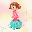 Musical Dancing Girl Doll Activity Play Center Toy 360 Degree Rotating with Flashing Lights 