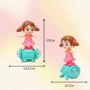 Musical Dancing Girl Doll Activity Play Center Toy 360 Degree Rotating with Flashing Lights 