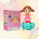 Musical Dancing Girl Doll Activity Play Center Toy 360 Degree Rotating with Flashing Lights 