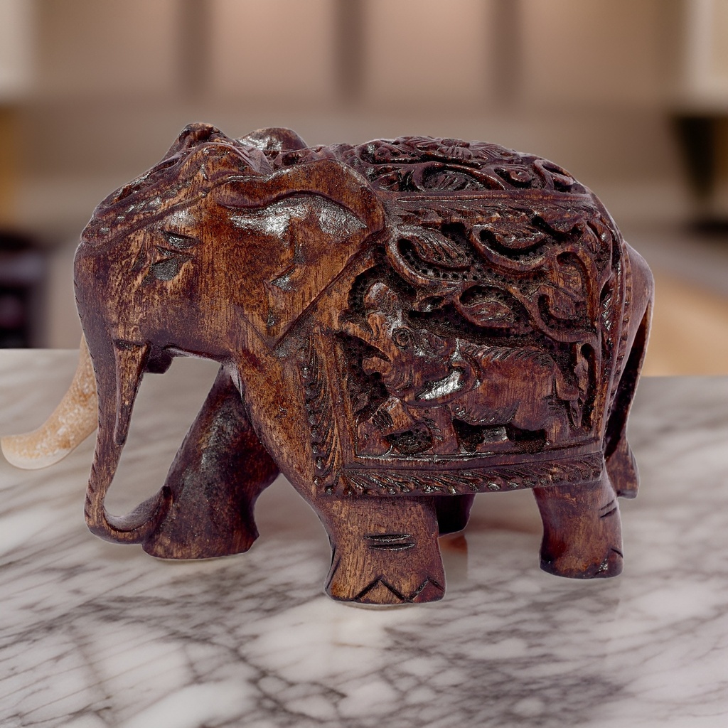 Big7 Stores Wooden Handcrafted Elephant Statue