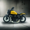 Plastic Metal Miniature Toy Motorcycle with Handle Bars, Free Rolling Wheels