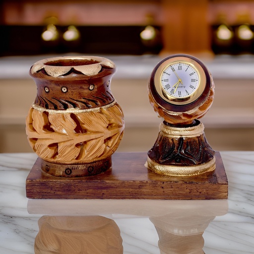 [Pen Holder 23] Big7 Stores Wooden Mataka Shape Pen Holder