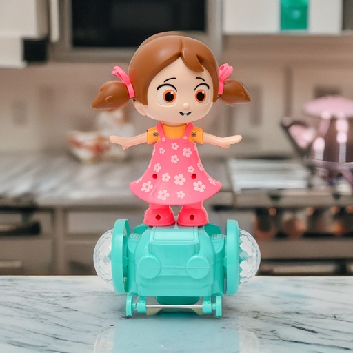[Dancing Girl 001] Musical Dancing Girl Doll Activity Play Center Toy 360 Degree Rotating with Flashing Lights 