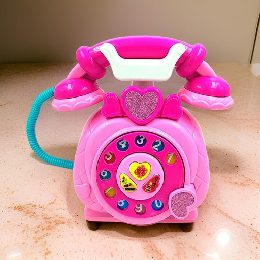 [Telephone 001] Kids Classic Dial Telephone Toy with Rotating Number Dial Sound Effects & Lights
